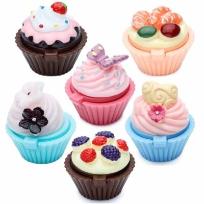 PUCKATOR Cupcake Lip Balm Flavoured Novelty Girls Kids Christmas Stocking Filler Gift