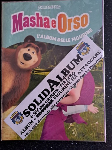 SET NON COMPLETO ALBUM + 112/190 FIGURINE MASHA E ORSO DIRAMIX 2023