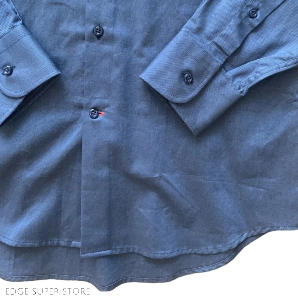 Camisa de vestir J Lindeberg Corkz arena azul oscuro púrpura con botones talla 37/14,5 Foto 2 de 4