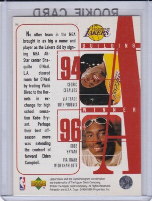 KOBE BRYANT ROOKIE CARD 1996 Upper Deck LAKERS Basketball SHAQ