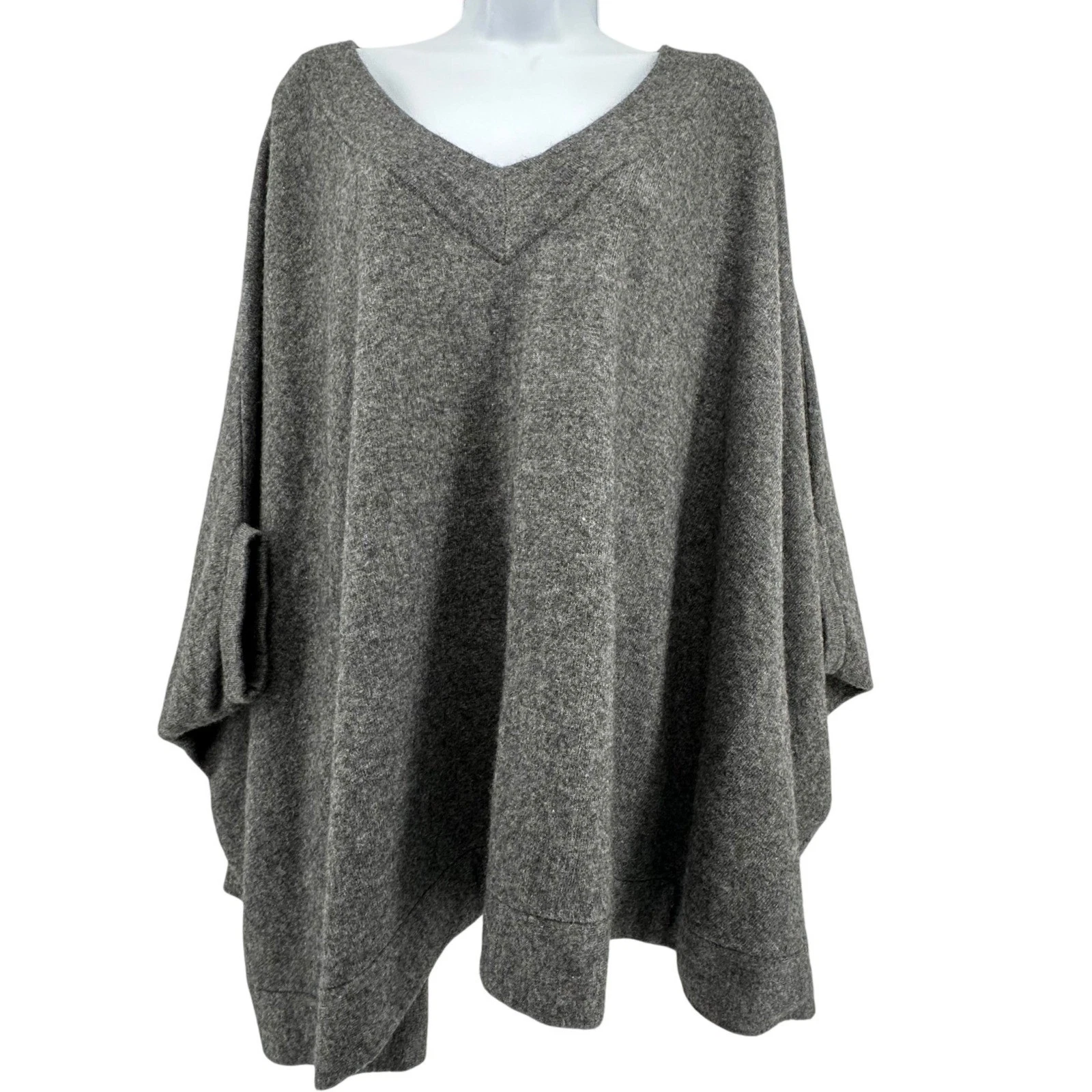 Soft Surroundings Poncho Cashmere Wool Sweater Womens S/M Gray V-Neck Luxury
Opens in a new window o