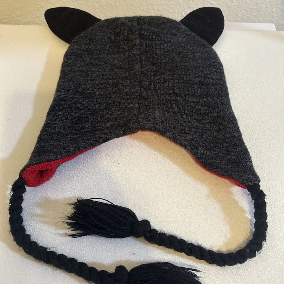 Raro Sombrero Tejido Furby Gorro Adulto Talla Emo Mediados de 2013 Furbish Hasbro Funky Borlas Foto 3 de 3