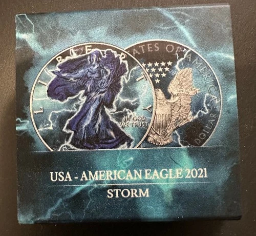 2021 AMERICAN SILVER EAGLE .999 DOLLAR $1 138/500 BU-STORM-COA