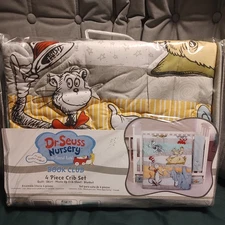 Dr. Seuss Nursery  4 Piece Crib Set Quilt Skirt Sheet Blanket