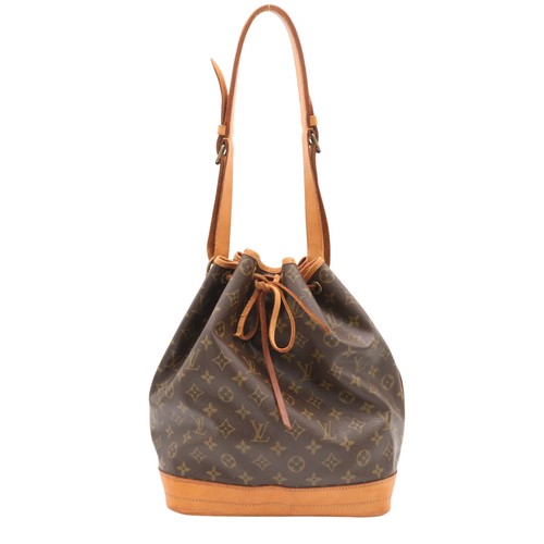 Authentic Louis Vuitton M42224 Noe Brown Monogram Bucket & Drawstring Bag