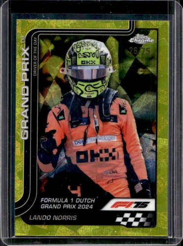 2025 Topps Chrome Sapphire F1 Formula 1 Lando Norris Yellow Grand Prix #/75