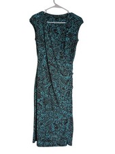Lauren Ralph Lauren Brown And Teal Midi Dress Size 6