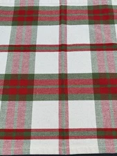 Storehouse Qty 4 Holiday Christmas Plaid Green Red Cream Cloth Napkins