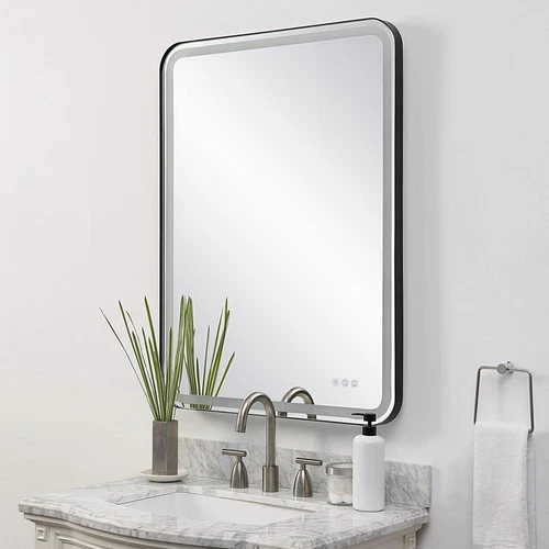 Uttermost 09946 Crofton 40 X 30 inch Satin Black LED Lighted Mirror - Picture 8 of 10