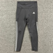 Adidas Leggings Womens M AEROREADY High Waist 3-Stripes Black Pocket Training