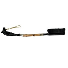 Vintage Equestrian Bakelite Horse Head Bamboo Suede Shoe Brush