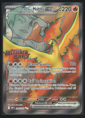 Pokemon TCG SV10: Destined Rivals: Team Rocket's Moltres ex 208/182 STAMPED NM+