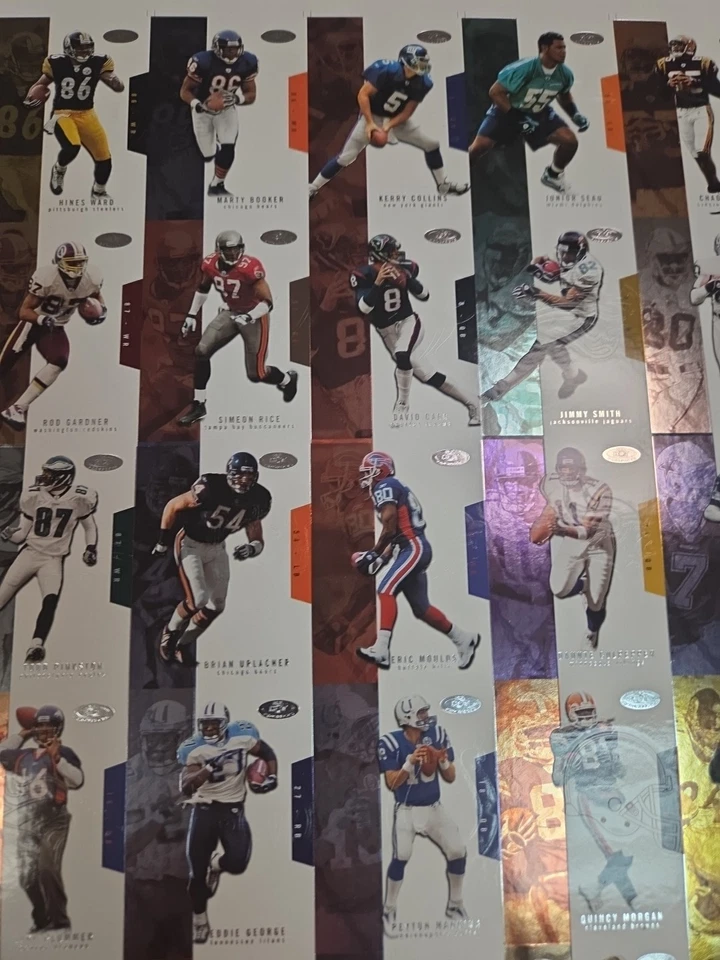 2003 Fleer NFL Hot Prospects Rookie Embossed Uncut Sheet Brady Rice Smith Vick - Image 3 of 4