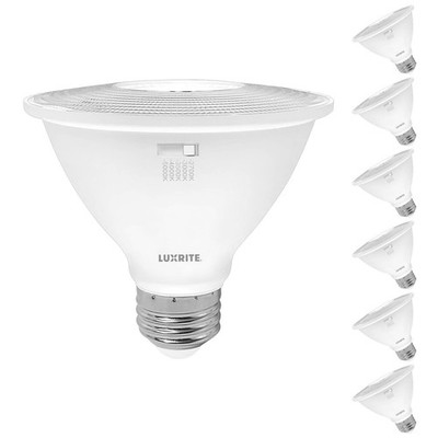 Luxrite PAR30 Short Neck LED Flood Light Bulb 10W=75W 5CCT 850LM Dimmable 6 Pack