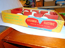 Sylvania Fluorescent Xmas Vintage Light Bulbs Lot of 10 Tested Working w/Box D41