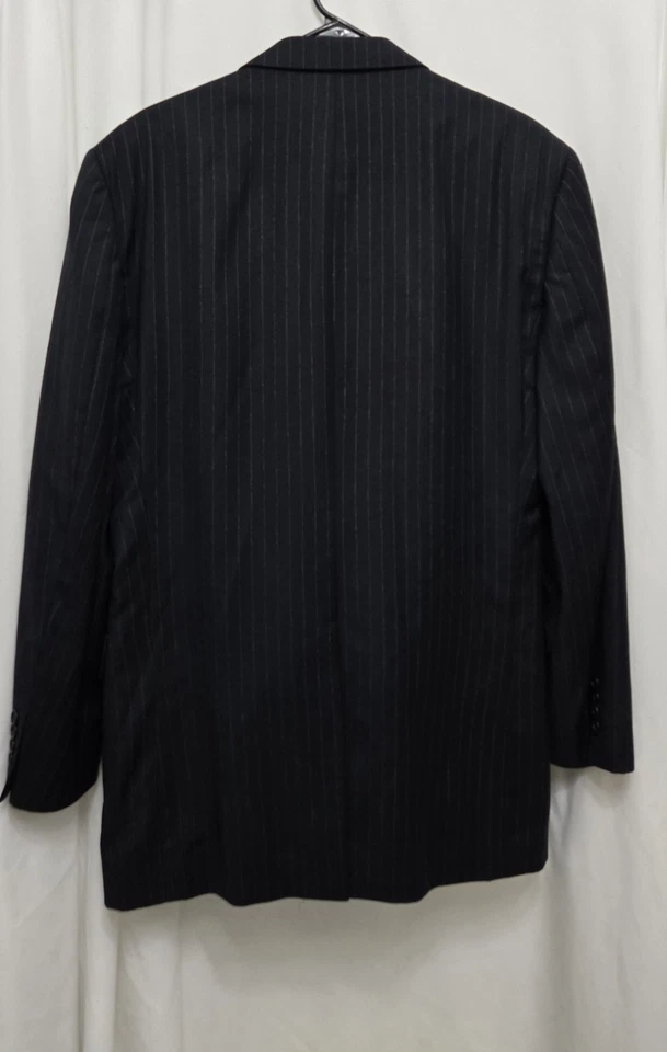 Para Hombres 43L Brooks Brothers Italia Azul Marino Tiza Rayas Franela Lana Cachemira  Foto 2 de 4