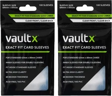 Vault X Exact Fit Trading Card Sleeves, Soft, High Clarity, 200 Pack, Clear 