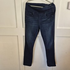 Spanx Women's The Signature Straight Jeans Dark Wash High Waisted Size 32