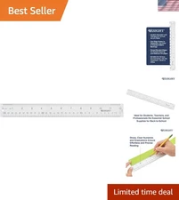 Transparent 12-Inch Ruler with Metric and Imperial Markings for Easy Measurement