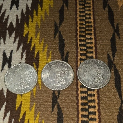 1921 Morgan Silver Dollar Coins Lot of 3 Circulated $1 0.9 Fineness
