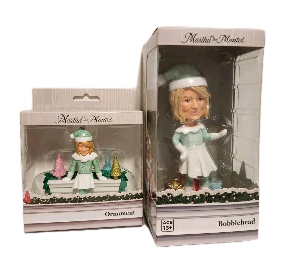 Martha On The Mantel 7 Inch Christmas Bobblehead & Ornament Holiday Decor Set - Image 1 of 1