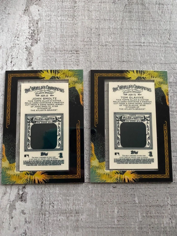 2008 Topps Baseball Allen & Ginter Frame Swatch Smoltz & Glavine Braves Combo ⚾️ - Image 4 of 4