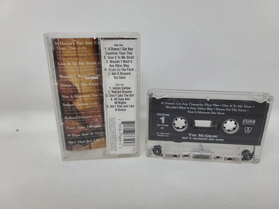 Tim McGraw - Not A Moment Too Soon cassette tape 1994 - Tested - Image 3 of 3