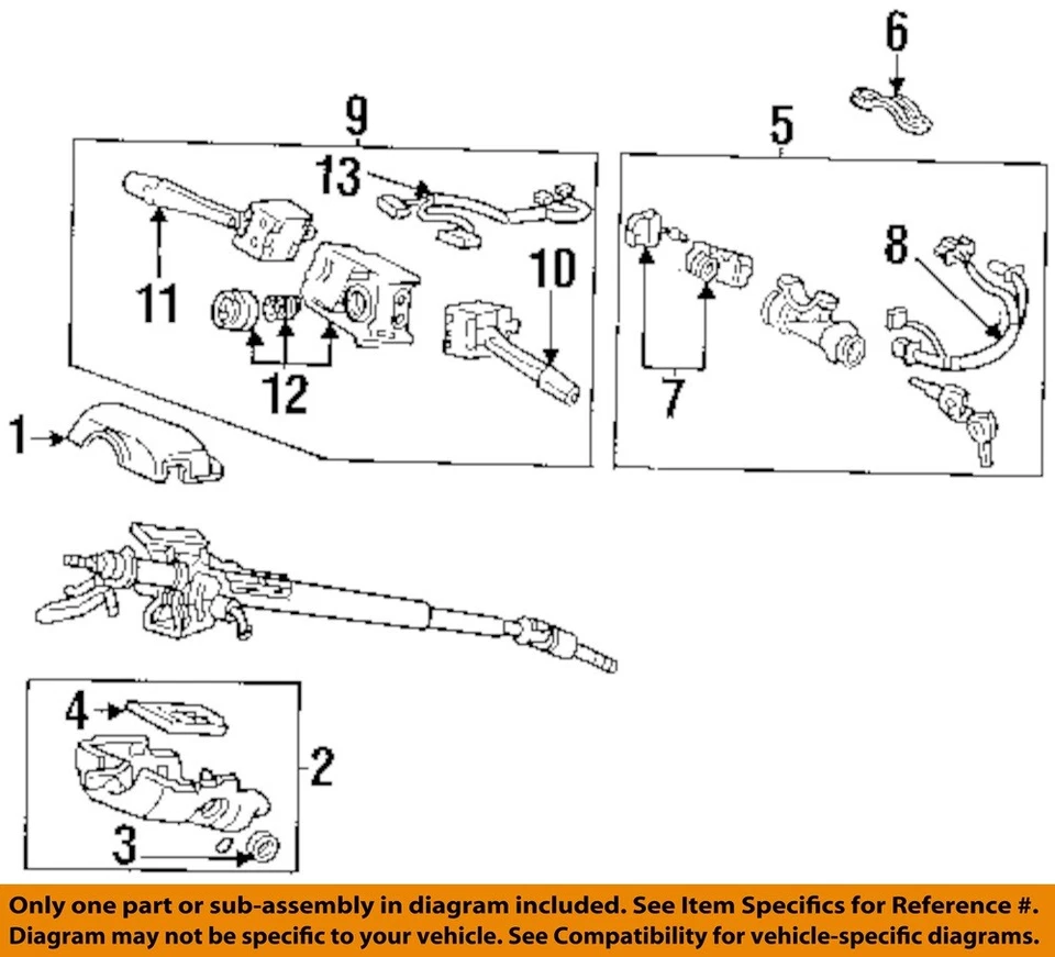 Columna de dirección usada se adapta a: Honda Odyssey 1998 columna cambio grado A Foto 2 de 4