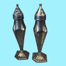 Antique S.P. Co. La France 869 Salt & Pepper Shakers 5 1/4 Silver Plate Elegant