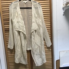 sweater jacket, crocheted, cream color