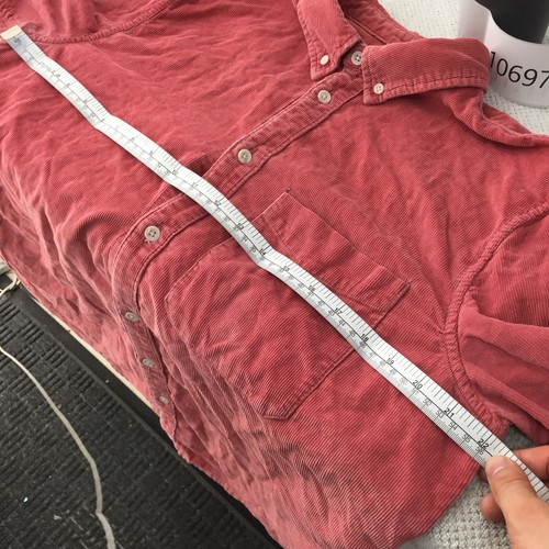 Zara mens button up shirt size M pink corduroy long sleeve collar cotton 106971 - Picture 8 of 10