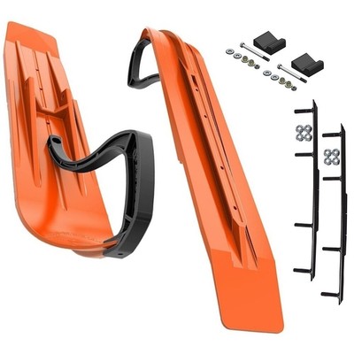 Slydog Powder Hound 7'' Orange Skis w/10'' Round Bar Complete Kit Ski-Doo