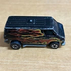 Vintage 1974 Hot Wheels Redline Super Van Black w/ Flames Die-cast Hong Kong