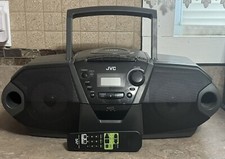 JVC Boombox RC-QN1 AM-FM-CD-Tape TESTED WORKING Power Cord And remote