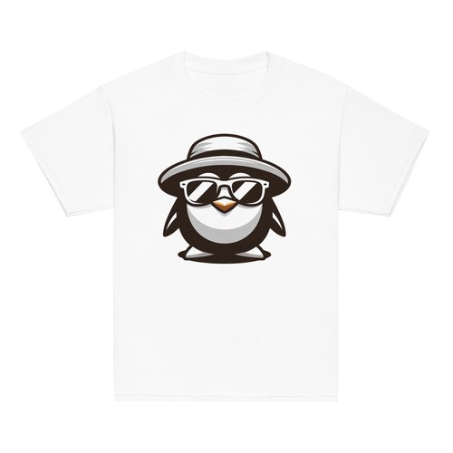 Kids gangster penguin T-shirt, child's cool funny gift for penguin lovers. - Picture 6 of 6