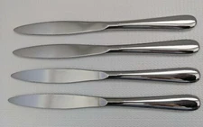 Set of 4 Guy Degrenne Paris Aquatic Mirror Dinner Knife Stainless Flatware EUC