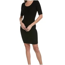 Michael Stars Sweater Dress Med Petite Chestnut Brown Short Sleeve Bodycon NWOT