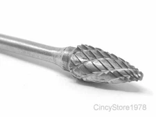 SG51D Tree Shape Tungsten Carbide Burr Bur Cutting Tool Die Grinder Bit 1/8"