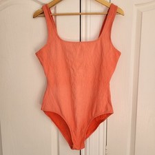 Primark Swimsuit Size 18-UK Coral Orange Bathing Costume One Piece Swimwear