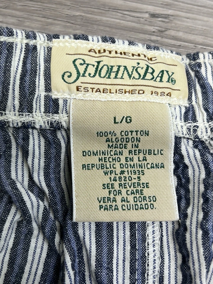 Vintage Mens Beach Casual Shorts St. Johns Bay Size Large Pull On Pajama Striped - Image 4 of 4