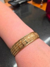 Vintage 9ct Y Gold Scale/Scallop Bracelet