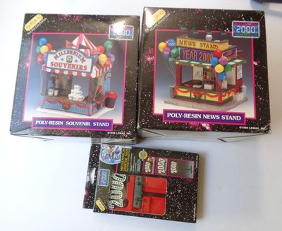 Vintage ''Millennium Celebration'' Lemax Lot of 3 Village Collection *SEE DESCRIP*