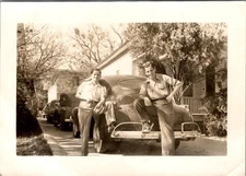 1900 Austin Texas Silver Gelatin Print Roommates Automobile Trip New York