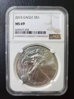 2015 Silver Eagle MS69 NGC