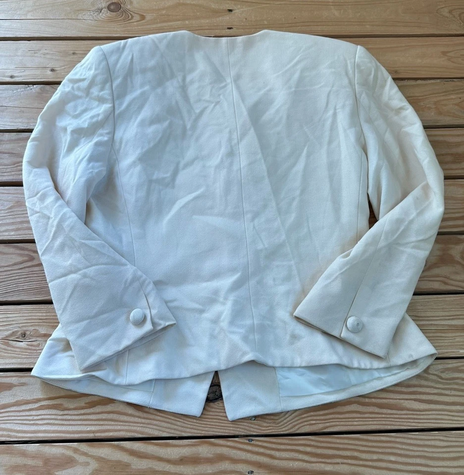 Traje falda de lana para mujer Valerie Stevens talla 14 crema D4 Foto 3 de 4