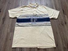 Vintage 90s Tom Tailor Registered Blue Striped Collared Polo Shirt Men  s Size XL