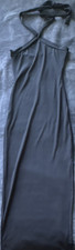 Forever 21 Black Halter Tie Maxi Dress Strappy Sleeveless Knit Size S