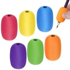 6 Pieces Pen Grips, Egg Pen Pencil Holder Handwriting Grips Pen Stylus Foam G...