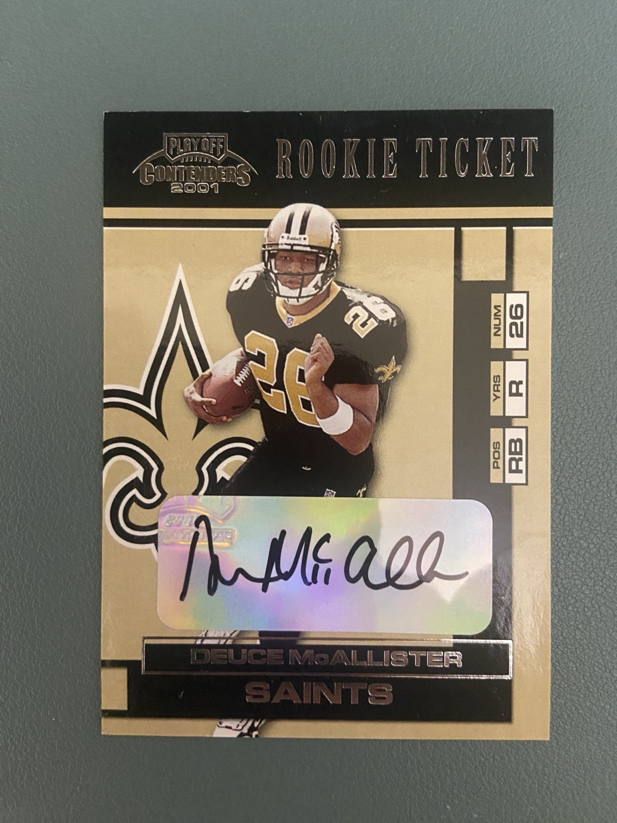 Deuce McAllister 2001 Contenders Rookie Auto #123 (AU, RC)