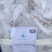 2 Pottery Barn Kids Ditsy Floral Sheer Curtains drapes 50 84 New w tags